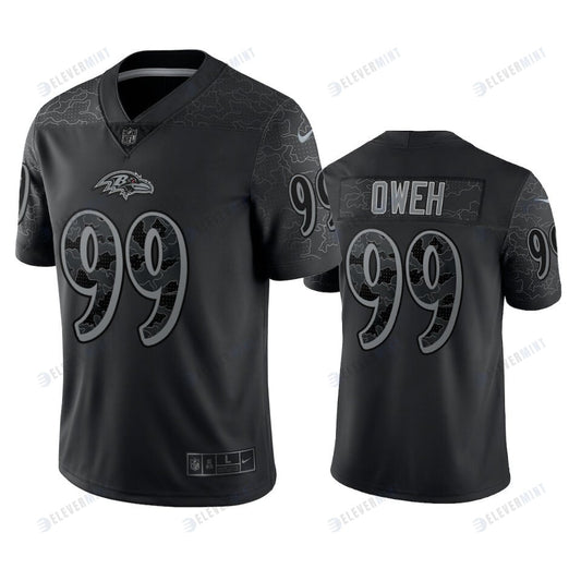 Jayson Oweh 99 Baltimore Ravens Black Reflective Limited Jersey - Men