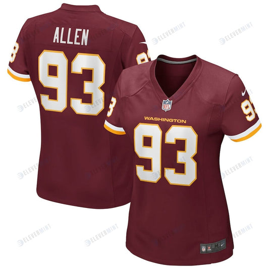 Jonathan Allen 93 Washington Commanders Football Team Women Game Jersey - Burgundy