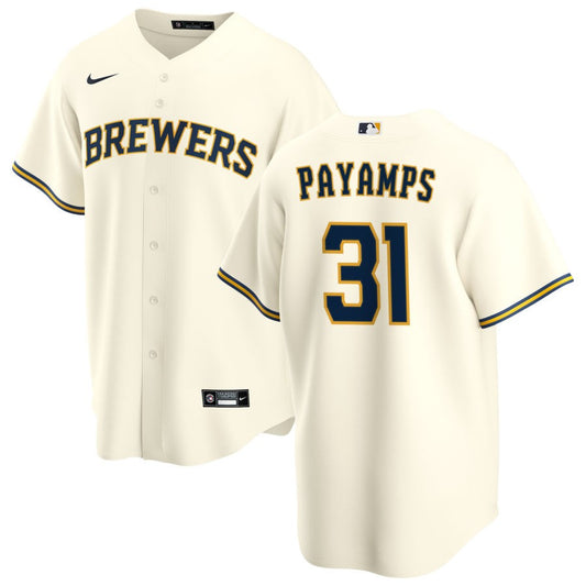 Joel Payamps Milwaukee Brewers Nike Home Replica Jersey - Cream