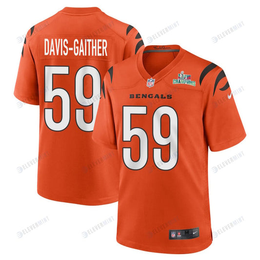 Akeem Davis-Gaither 59 Cincinnati Bengals Super Bowl LVII Champions Men Alternate Game Jersey - Orange