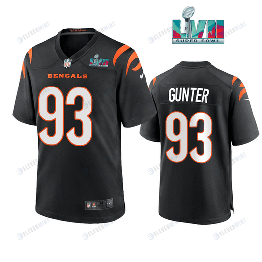 Jeffrey Gunter 93 Cincinnati Bengals Super Bowl LVII Men Game Jersey- Black