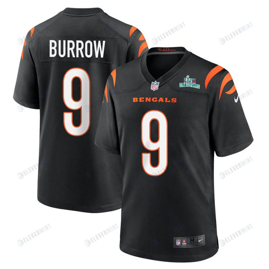 Joe Burrow 9 Cincinnati Bengals Super Bowl LVII Champions Men Game Jersey - Black