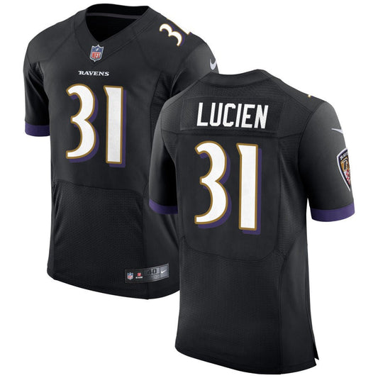 Jeremy Lucien Baltimore Ravens Nike Speed Machine Elite Jersey - Black