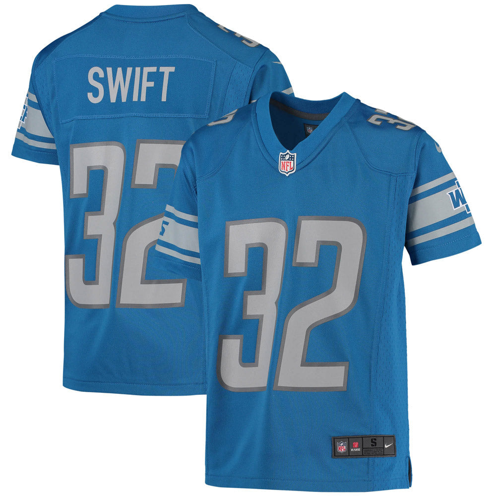 Youth Detroit Lions D'Andre Swift Game Jersey Blue