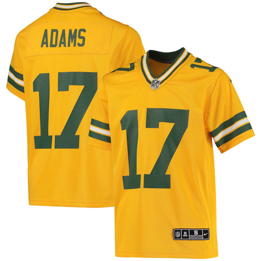 Youth Green Bay Packers Davante Adams Inverted Team Game Jersey Gold