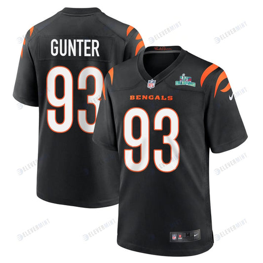 Jeff Gunter 93 Cincinnati Bengals Super Bowl LVII Champions Men Game Jersey - Black