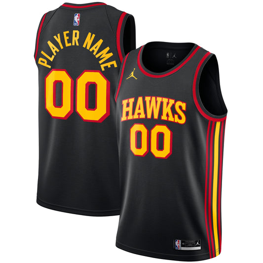 Atlanta Hawks Jordan Brand Swingman Custom Jersey - Statement Edition - Black