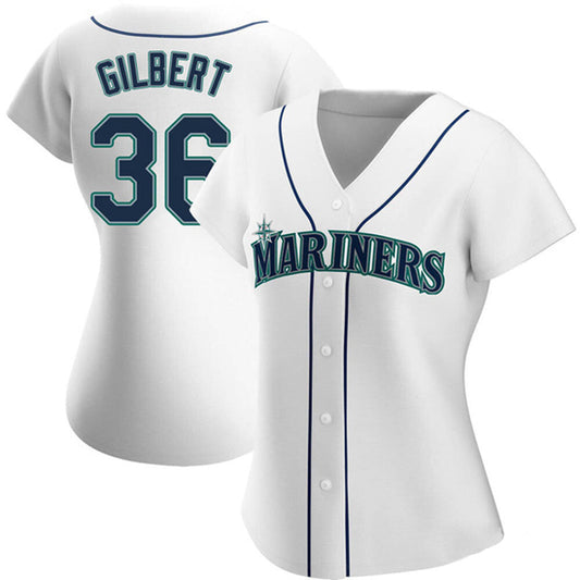 Women's Seattle Mariners Logan Gilbert Cool Base Replica Home Jersey - White