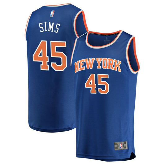 Jericho Sims New York Knicks Fanatics Branded Fast Break Replica Jersey Blue - Icon Edition