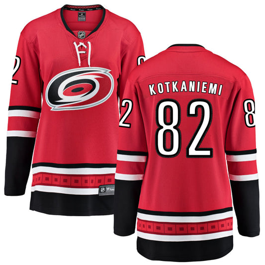 Jesperi Kotkaniemi Carolina Hurricanes Fanatics Branded Women's Home Breakaway Jersey - Red