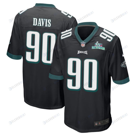 Jordan Davis 90 Philadelphia Eagles Super Bowl LVII Champions Men Game Jersey - Black