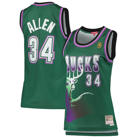 Women's Ray Allen Mitchell & Ness Bucks 1996-97 Hardwood Classics Swingman Jersey - Green