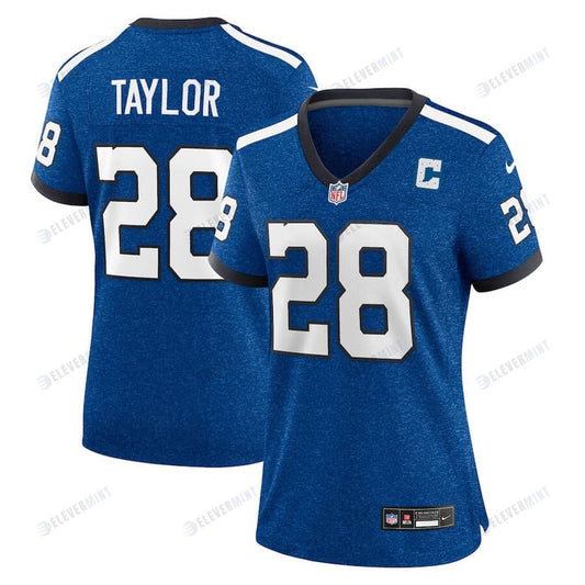 Jonathan Taylor 28 Indianapolis Colts Indiana Nights Alternate Game Women Jersey - Royal