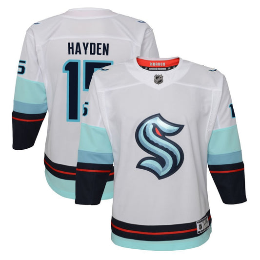 John Hayden Seattle Kraken Youth Away Premier Jersey - White