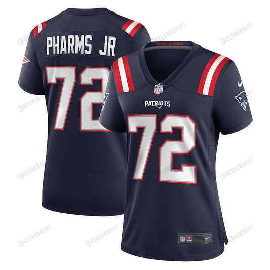 Jeremiah Pharms Jr. 72 New England Patriots Women Game Jersey - Navy