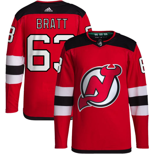 Jesper Bratt New Jersey Devils adidas Home Primegreen Authentic Pro Jersey - Red