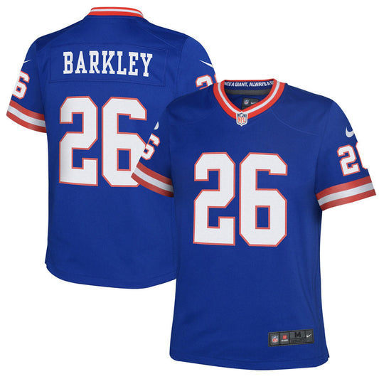 Youth New York Giants Saquon Barkley Classic Player Game Jersey Royal Blue