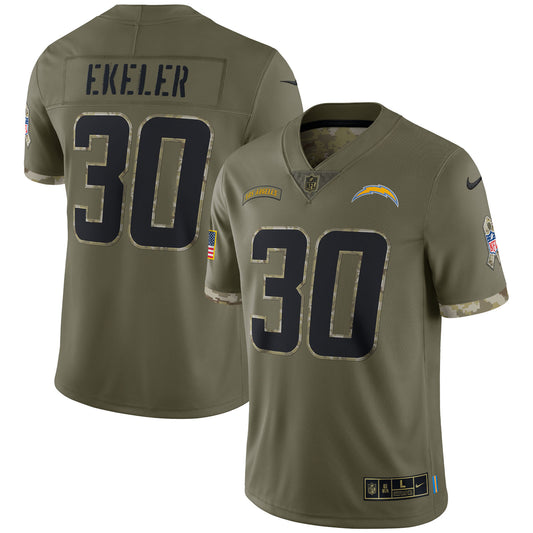 Austin Ekeler Los Angeles Chargers Nike 2022 Salute To Service Limited Jersey - Olive