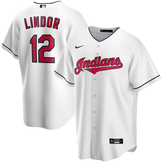 Youth Cleveland Indians Francisco Lindor Replica Home Jersey - White