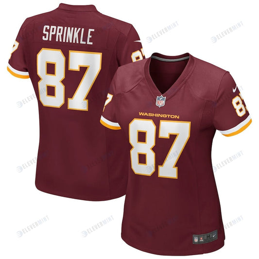 Jeremy Sprinkle 87 Washington Commanders Football Team Women Game Jersey - Burgundy