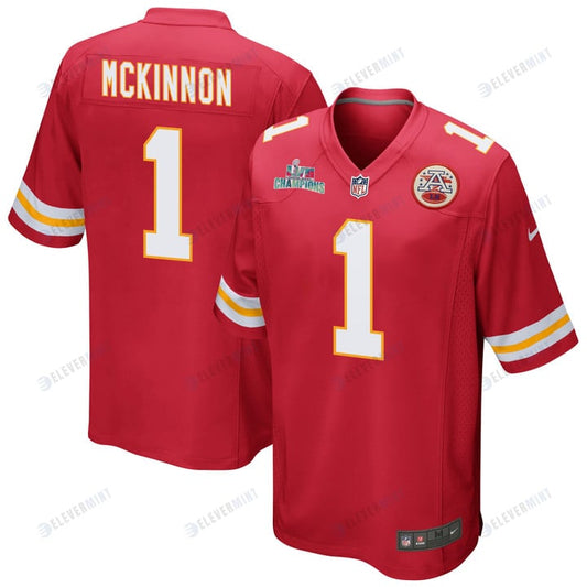 Jerick McKinnon 1 Kansas City Chiefs Super Bowl LVII Champions Men Game Jersey - Red