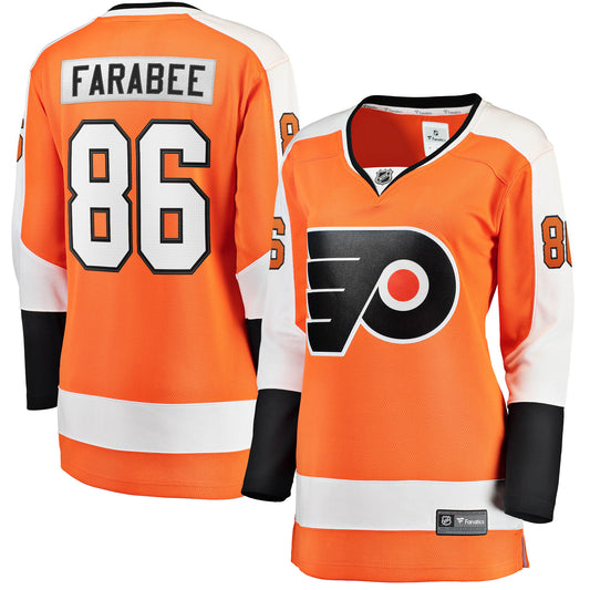 Joel Farabee Philadelphia Flyers Fanatics Branded Women's Home Breakaway Player Jersey - Orange