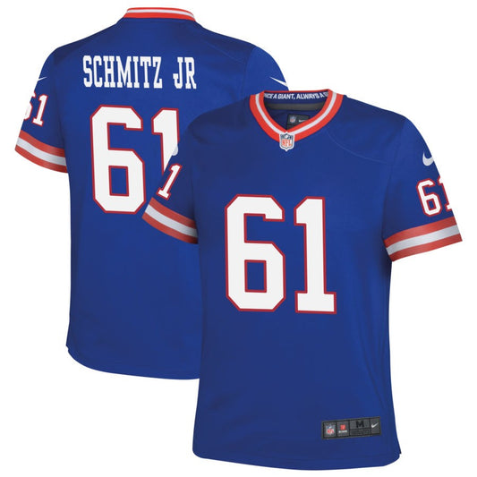 John Michael Schmitz Jr New York Giants Nike Youth Classic Game Jersey - Royal