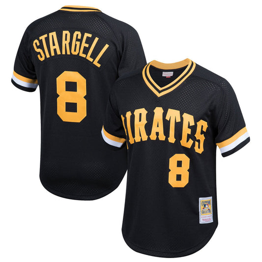 Youth Pittsburgh Pirates Willie Stargell & Ness Black Cooperstown Collection Mesh Batting Practice Jersey