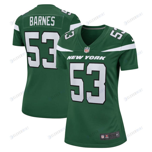 Zaire Barnes 53 New York Jets Women Game Jersey - Gotham Green