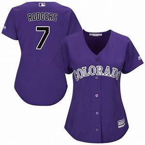 Womens Colorado Rockies Brendan Rodgers Cool Base Replica Jersey Purple