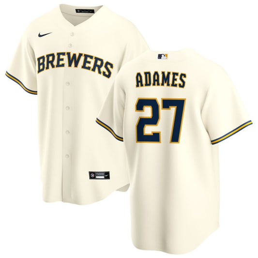 Willy Adames Milwaukee Brewers Nike Home Replica Jersey - Cream