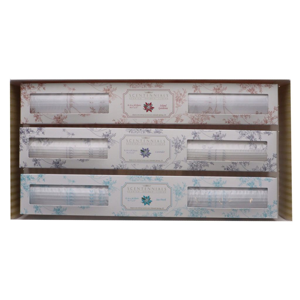 Scentennial Vintage Toile Dark Green Scented Drawer Liners